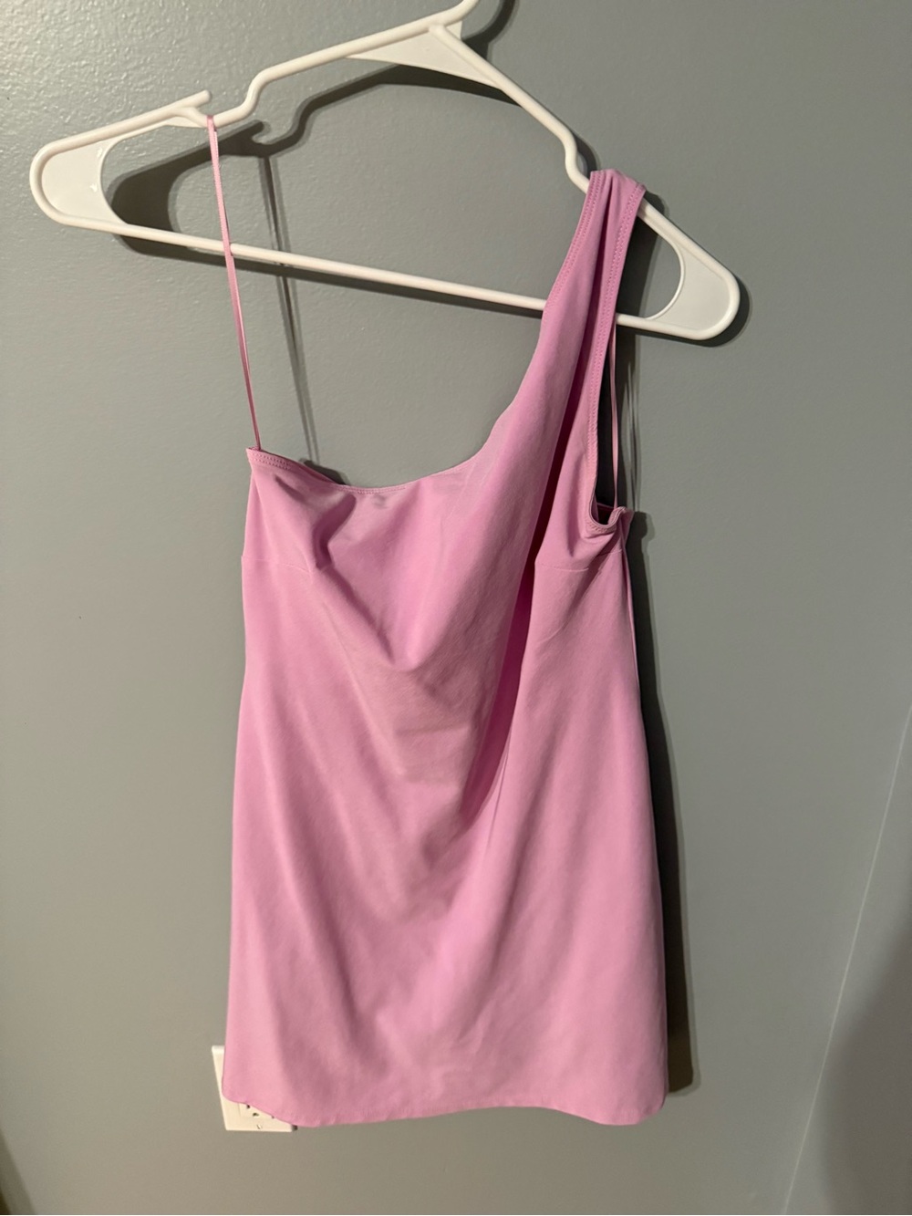 One-Shoulder Pink Athletic Mini Dress